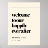 シンプル歓迎エレガント後ずっとシックで幸せ ポスター (正面)
