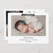 シンプル歓迎生まれたばかりのベビー ポストカード (正面/裏面)