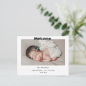 シンプル歓迎生まれたばかりのベビー ポストカード (スタンド正面)