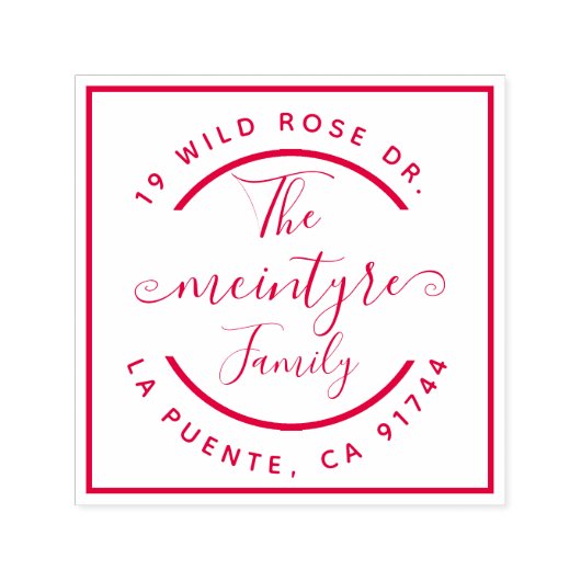 シンプル正方形フレーム手書き差出人住所 セルフインキングスタンプ (デザイン)