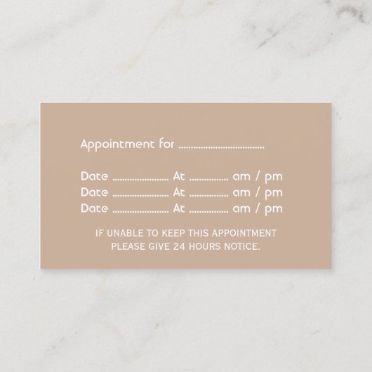 シンプル歯牙アイコン歯科アポイントメント名刺 予約カード (裏面)