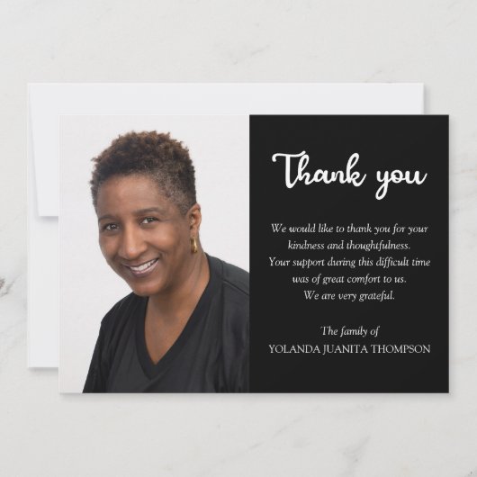 シンプル死別悔やみや弔慰記念 サンキューカード (正面)