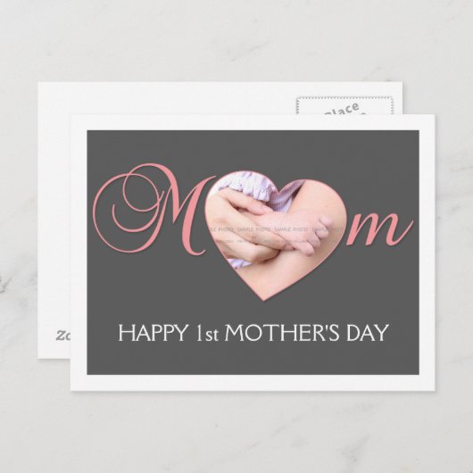 シンプル母の日のの写真カスタムはがき ポストカード (正面/裏面)