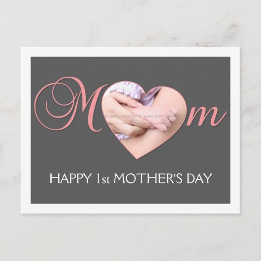 シンプル母の日のの写真カスタムはがき ポストカード (正面)