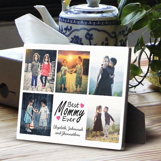 シンプル母の日フォトコラージュのマ最高のママ フォトプラーク