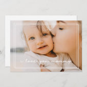 シンプル母の日ホワイトダブル写真入りカード シーズンカード (正面/裏面)