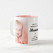 シンプル母の日2パーソナライズされた写真ピンク ツートーンマグカップ (正面左)