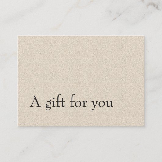 シンプル気にエレガントテクススキンギフト証書 割引カード (正面)