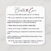 シンプル気にCandleの説明/ロゴの追加 スクエア名刺 (裏面)