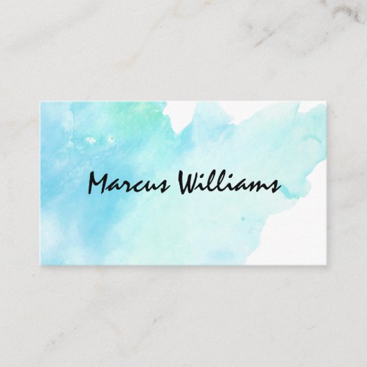 シンプル水の背景色 名刺 (正面)