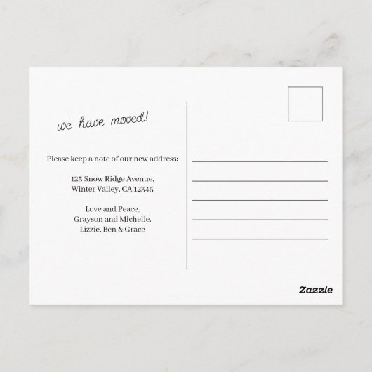 シンプル水の色のクリスマスの動きの発表 ポストカード (裏面)