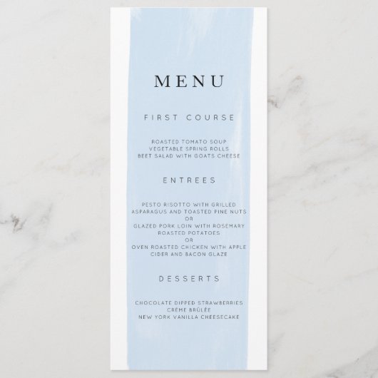 シンプル水の色のメ結婚ニュー メニュー (正面)