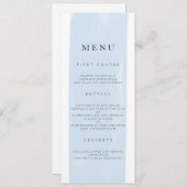 シンプル水の色のメ結婚ニュー メニュー (正面/裏面)