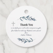 シンプル水の色オリーブ枝バプテスマ フェイバータグ (正面)