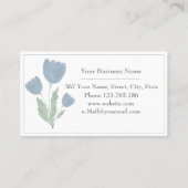 シンプル水の色フローラあなたの名前タイポグラフィ 名刺 (裏面)