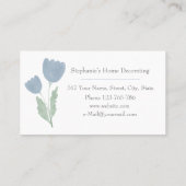 シンプル水の色フローラあなたの名前タイポグラフィ 名刺 (裏面)