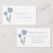 シンプル水の色フローラあなたの名前タイポグラフィ 名刺 (正面/裏面)