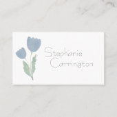 シンプル水の色フローラあなたの名前タイポグラフィ 名刺 (正面)