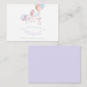 シンプル水の色ユニコーンバレンタインデイカード ノートカード (正面/裏面)