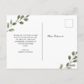 シンプル水の色離れ | 結婚の写真 ポストカード (裏面)