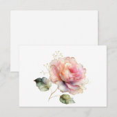 シンプル水エレガント色フローラフラット ノートカード (正面/裏面)