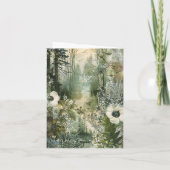 シンプル水エレガント色フローラ空白のノートカード サンキューカード (裏面)