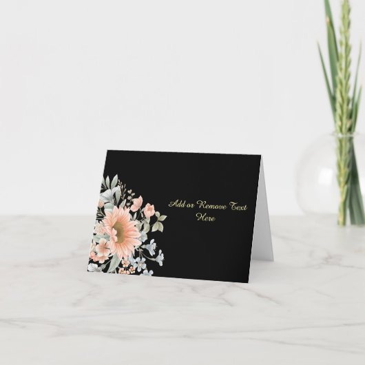 シンプル水エレガント色フローラ空白のノートカード シーズンカード (正面)