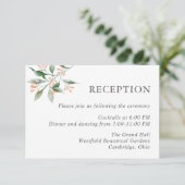 シンプル水エレガント色フローラ結婚披露宴 エンクロージャーカード (スタンド正面)