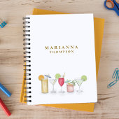 シンプル水カラーカクテルドリンクスタイリッシュカスタム ノートブック
