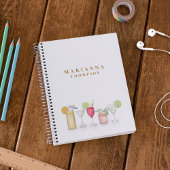 シンプル水カラーカクテルドリンクスタイリッシュカスタム ノートブック