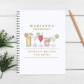 シンプル水カラーカクテルドリンクスタイリッシュカスタム ノートブック