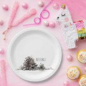 シンプル水カラーパインコーン恵み ペーパープレート (パーティー)