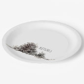 シンプル水カラーパインコーン恵み ペーパープレート (アングル)