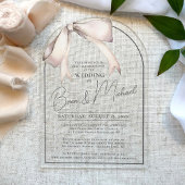 シンプル水カラーボーエレガントグレイ結婚アーチ アクリル招待状