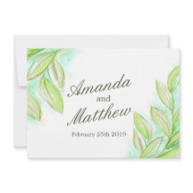 シンプル水カラー春葉の結婚式の招待