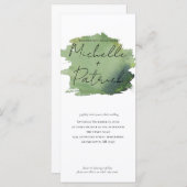 シンプル水カラー結婚式招待状 (正面/裏面)