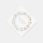 シンプル水パーソナライズされた色フローラベビーシャワー スタンダードカクテルナプキン (角)