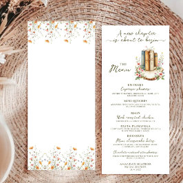 シンプル水モダン色ストーリーブックブライダルシャワー メニュー