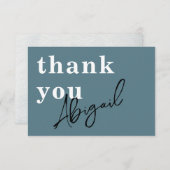 シンプル水モダン色ティール（緑がかった色）ブライダルシャワー感謝してい サンキューカード (正面/裏面)