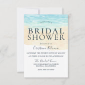 シンプル水モダン色ビーチブライダルシャワー 招待状 (正面)