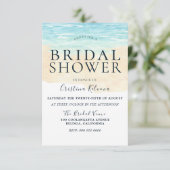 シンプル水モダン色ビーチブライダルシャワー 招待状 (スタンド正面)