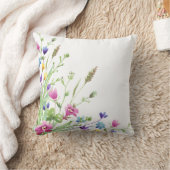 シンプル水モダン色フローラ クッション (ブランケット)