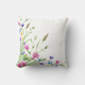 シンプル水モダン色フローラ クッション (正面)