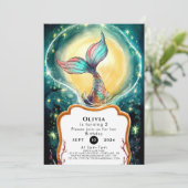 シンプル水中マーメイド誕生日 招待状 (スタンド正面)
