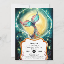 シンプル水中マーメイド誕生日