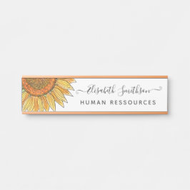 シンプル水彩ひまわりプロフェッショナルフローラ サインプレート