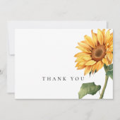 シンプル水彩ひまわり葬式 サンキューカード (正面)