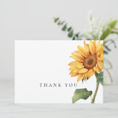 シンプル水彩ひまわり葬式 サンキューカード (スタンド正面)