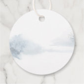 シンプル水彩キツネ冬の景色ありがとう フェイバータグ (裏面)