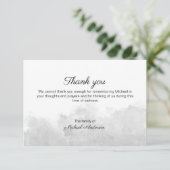 シンプル水彩グレー洗葬式 サンキューカード (スタンド正面)